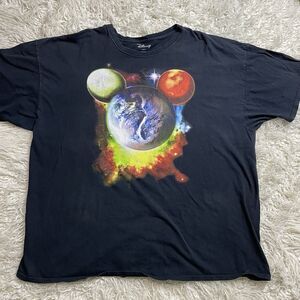 Disney Mickey Mouse Planets Space Solar System Graphic Print T-Shirt Size 3XL